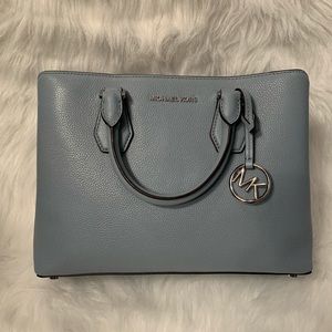 BRAND NEW CAMILLE LIGHT BLUE MICHAEL KORS LEATHER SATCHEL